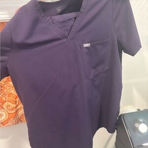 Figs Purple scrub Shirt